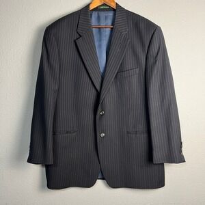 Lauren Ralph Lauren Black Pinstripe Classic Wool Blazer Business Suit Jacket 46R
